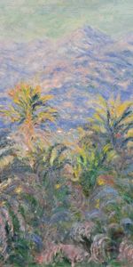 Palmiers À Bordiger,Claude Monet,Impressionnisme,Palmiers À Bordighera,Beurre,Toile,Huile,Art