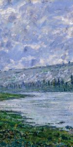 Claude Monet,Impressionism,Oil,Art,Butter,Hay And Chantemel,Seine And Chantemel,Seine At Vetheuil,Canvas