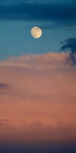 Nuages,Soir,Nature,Crépuscule,Pleine Lune