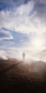 Clouds,Fog,Sunlight,Nature,Silhouette,Lonely,Alone