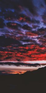 Nuages,Ardent,Nature,Nuit,Horizon,Montagnes,Sombre