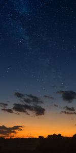 Clouds,Horizon,Starry Sky,Nature,Sunset,Night,Landscape