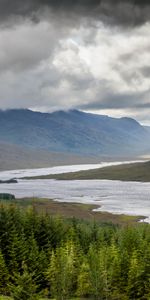 Nubes,Lago,Abeto,Las Colinas,Cuesta,Pendiente,Naturaleza,Colinas