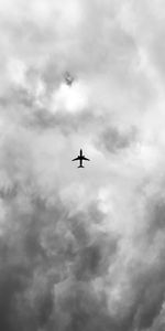 Clouds,Miscellanea,Miscellaneous,Bw,Bottom View,Chb,Airplane,Plane