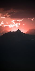 Clouds,Mountain,Outlines,Darkness,Dark