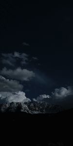 Hauts,Nuages,Sommet,Montagnes,Nuit,Sombre