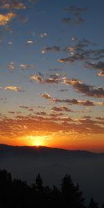 Sol,Amanecer,Montañas,Nubes,Naturaleza