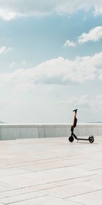 Clouds,Roof,Scooter,Minimalism