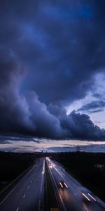 Plutôt Nuageux,Couvert,Route,Circulation,Mouvement,Horizon,Nuages,Villes