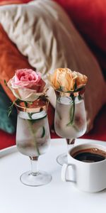 Coffee,Miscellanea,Miscellaneous,Flower,Cup,Goblets,Rose Flower,Rose,Glasses