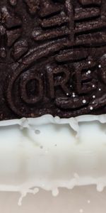 Oreo,Печенье,Молоко,Крупным Планом,Еда