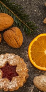 Noël,Pin,Pommes De Pin,Noix,Cookies,Fêtes,Oranges