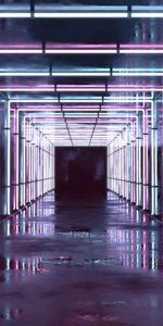 Corridor,Reflection,Shine,Miscellanea,Light,Miscellaneous,Tunnel,Neon