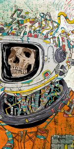 Cosmonaut,Space Suit,Spacesuit,Surreal,Art,Skull