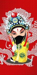 Costume,Peking Opera,Beijing Opera,Patterns,Girl,Mask,Vector