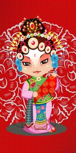 Costume,Peking Opera,Beijing Opera,Patterns,Girl,Vector