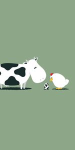 Crossing,Egg,Chick,Chicken,Recessive,Crossbreeding,Domination,Dominance,Mixing,Cow,Vector