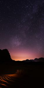 Dark,Desert,Starry Sky,Wadi Rum,Wadi Ram,Jordan,Night