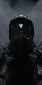 Dark,Gas Mask,Heart,Cyborg,Hood,Mask