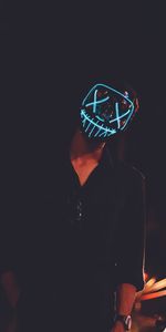 Dark,Silhouette,Glow,Neon,Mask