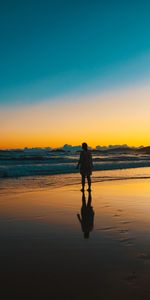 Sombre,Seule,Solitude,Silhouette,Solitaire,Coucher De Soleil,Plage