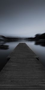 Dark,Smooth,Bw,Night,Pier,Fog,Blur,Chb