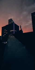 Dark,Sunset,Building,Silhouette,City