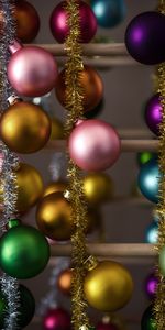 Decorations,Christmas,Tinsel,Holidays,New Year,Motley,Multicolored,Balls