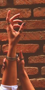 Decorations,Miscellanea,Miscellaneous,Brick,Wall,Hands