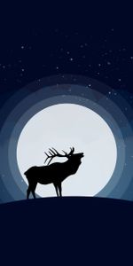 Lune,Cerf,Vecteur