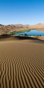 Arena,Patrones,Lago,Líneas,Vegetación,Ribera,Las Orillas,Oasis,Desierto,Lineas,Naturaleza