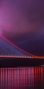 Design,Backlight,Illumination,Bridge,Construction,Night City,Turkey,Cities