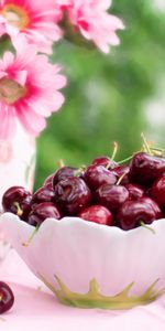 Dish,Sweet Cherry,Cherry,Flowers,Food