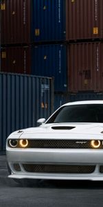 Dodge Challenger,Тачки (Cars),Вид Спереди,Белый