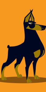 Dog,Doberman,Art,Vector