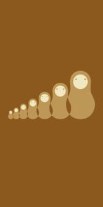 Dolls,Nesting Dolls,Brown,Vector