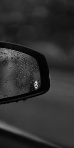 Drops,Chb,Bw,Mirror,Car,Glass