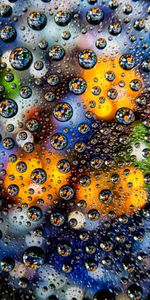 Drops,Macro,Multicolored,Motley,Close Up,Bubbles