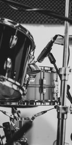 Drums,Bw,Chb,Drum Set,Drum Kit,Musical Instrument,Microphone,Music