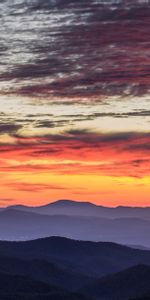 Nature,Crépuscule,Brouillard,Montagnes,Coucher De Soleil