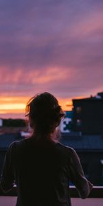 Dusk,Twilight,Silhouette,City,Girl,Dark