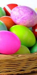 Eggs,Mountain,Holiday,Basket,Painted,Holidays,Easter,Bright,Colorful