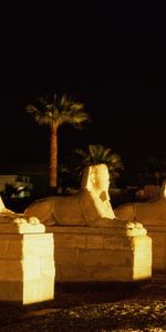 Nuit,Sphinx,Paysage,Égypte