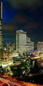 Evening,Megalopolis,Megapolis,Yokohama,Cities,Development,City Lights,Japan