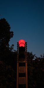 Evening,Pillar,Post,Dark,Traffic Light