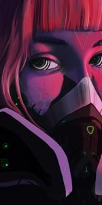 Eyes,Respirator,Art,Face,Girl,Mask,Cyberpunk