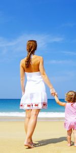 Family,Shore,Bank,Child,Happiness,Sea,Sand,Love