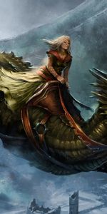 Fantasy,Flight,Song Of Ice And Fire Roleplaying,Queen Alysanne,Game Of Thrones,Cold,City,Dragon,Girl