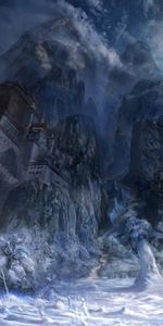 Fantasy,Fog,Monastery,Snow,Winter