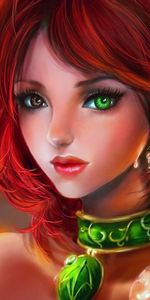 Fantasy,Redhead,Pendant,Multi Eyed,Odd Eyed,Coulomb,Girl